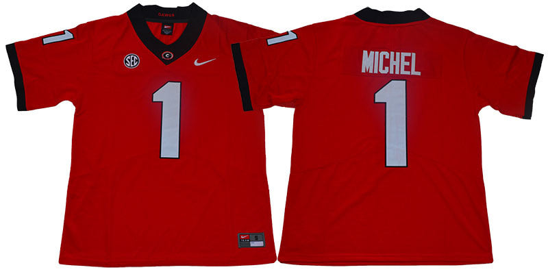 Michel 1 Legend Red College Football Jersey football jersey product view 1