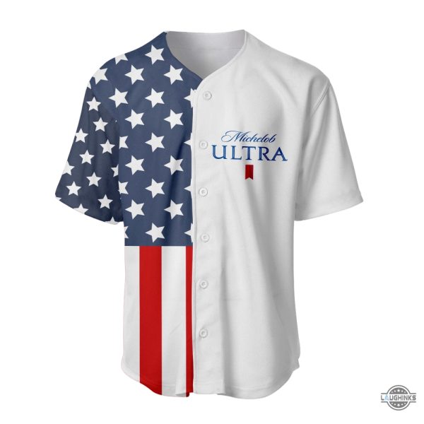 Michelob Ultra Donald Trump Independence Day Baseball Jersey Make 4Th Of July Great Again Trump Shirts baseball jersey product view 1