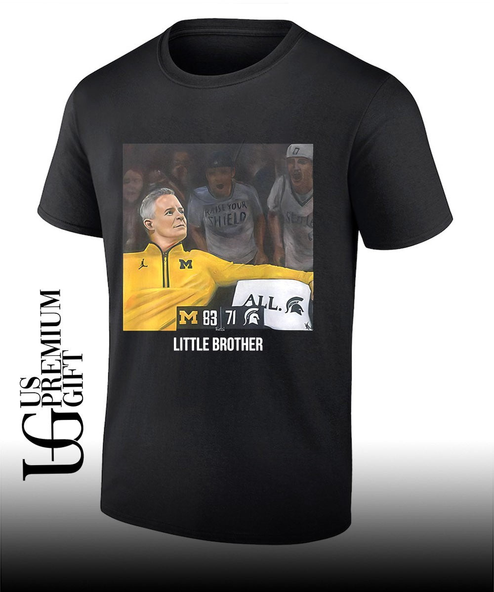 Michigan 83 Michigan State 71 Dusty May Little Brother shirt Unisex T-shirt, Sweatshirt, Hoodie, Long Sleeve Tee - T-Shirt, Sweatshirt, Hoodie
