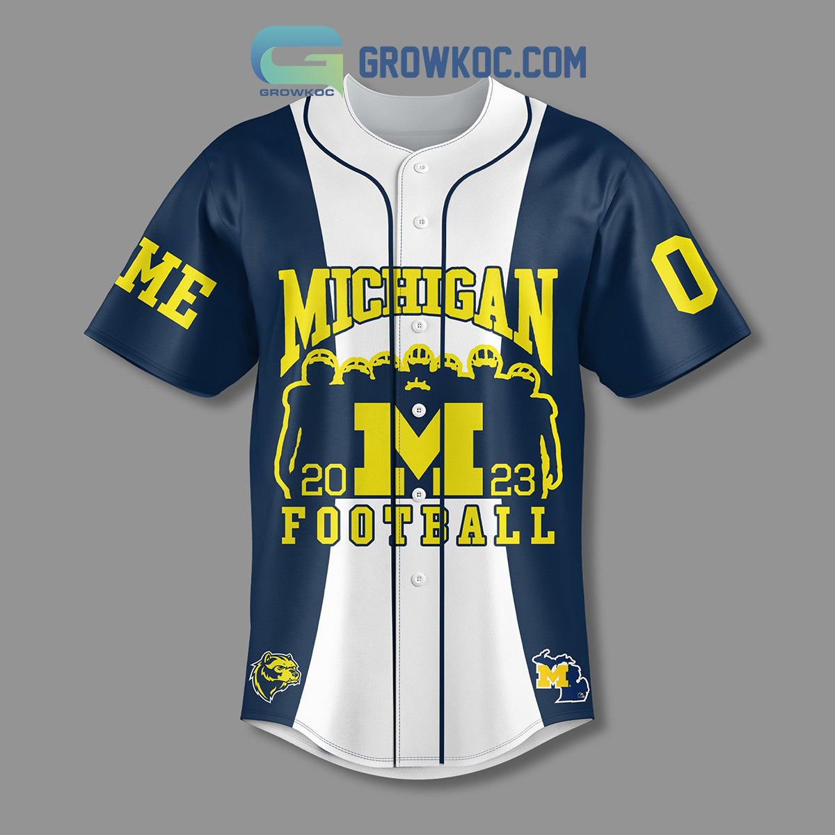 Michigan Sons Of Wolverines Go Blue 2023 Personalized Baseball Jersey baseball jersey product view 2