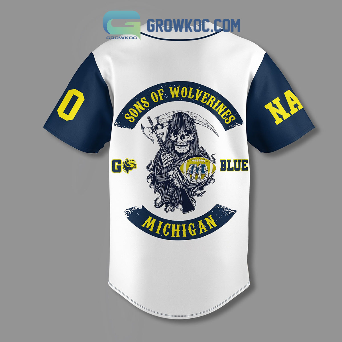 Michigan Sons Of Wolverines Go Blue 2023 Personalized Baseball Jersey baseball jersey product view 3