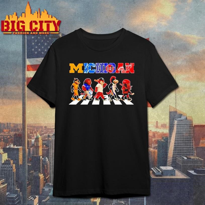 Michigan Sports Team Abbey Road Signatures Mascot Shirt Unisex T-shirt, Sweatshirt, Hoodie, Long Sleeve Tee - T-Shirt, Sweatshirt, Hoodie