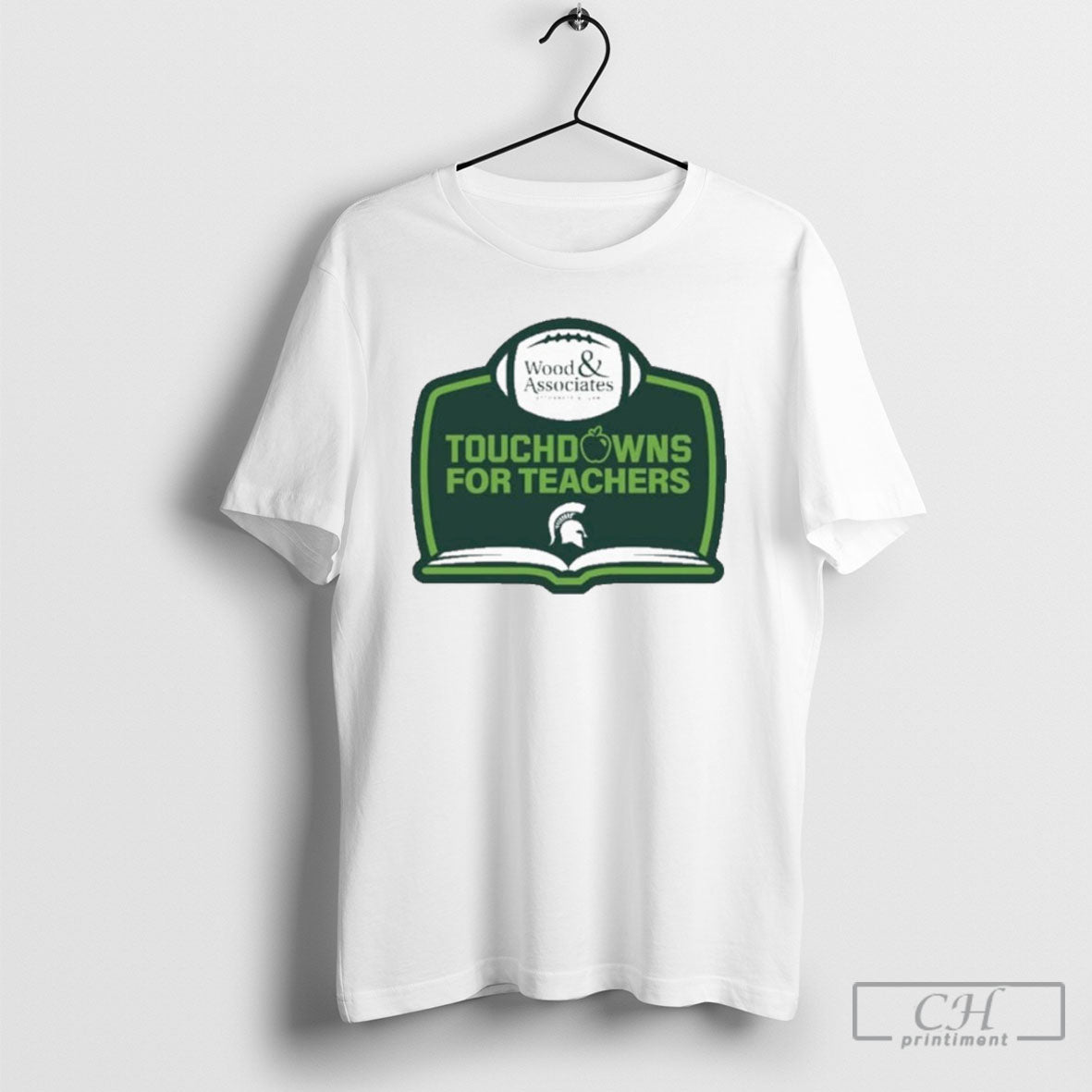Michigan State Spartans Football Touchdowns For Teachers Wood And Associates Attorneys At Law Logo - T-Shirt, Sweatshirt, Hoodie