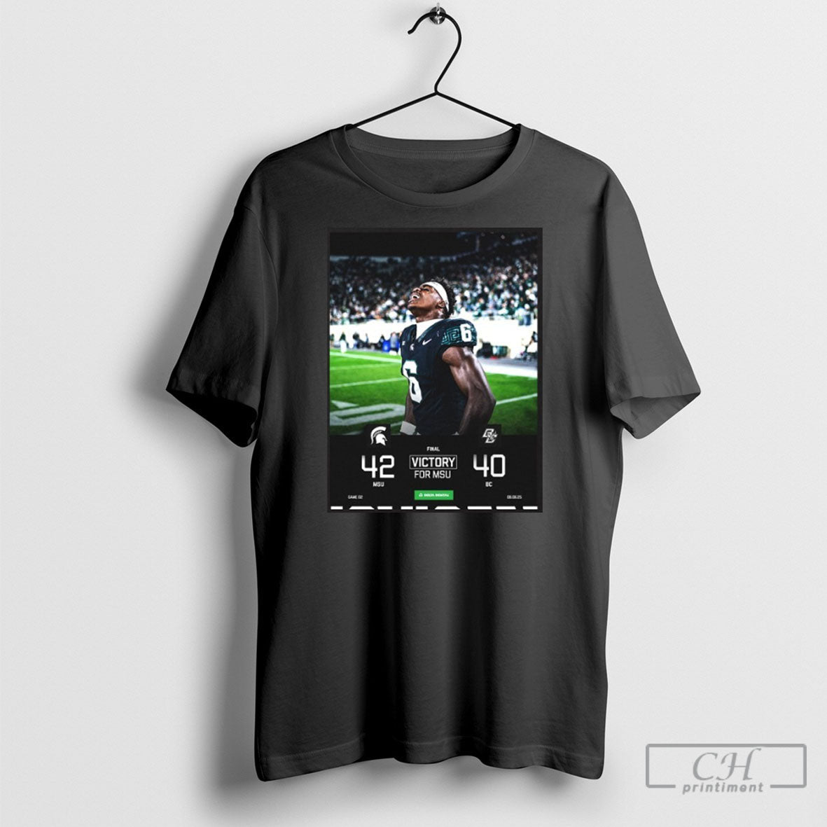 Michigan State Spartans Win 42 40 Boston College Poster Unisex T-shirt, Sweatshirt, Hoodie, Long Sleeve Tee - T-Shirt, Sweatshirt, Hoodie