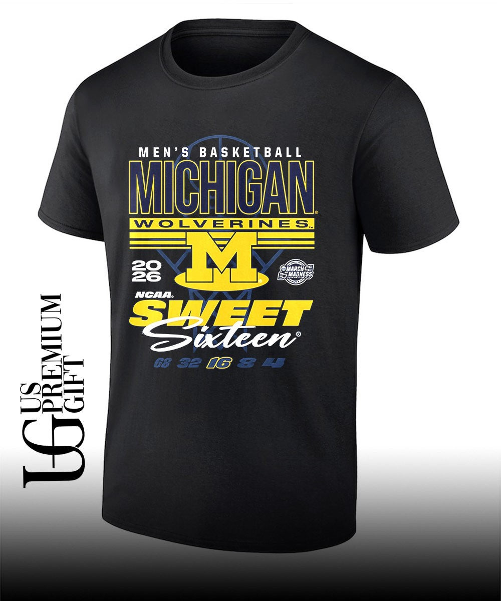 Michigan Wolverines 2026 NCAA March Madness Sweet 16 Bound Net shirt Unisex T-shirt, Sweatshirt, Hoodie, Long Sleeve Tee - T-Shirt, Sweatshirt, Hoodie