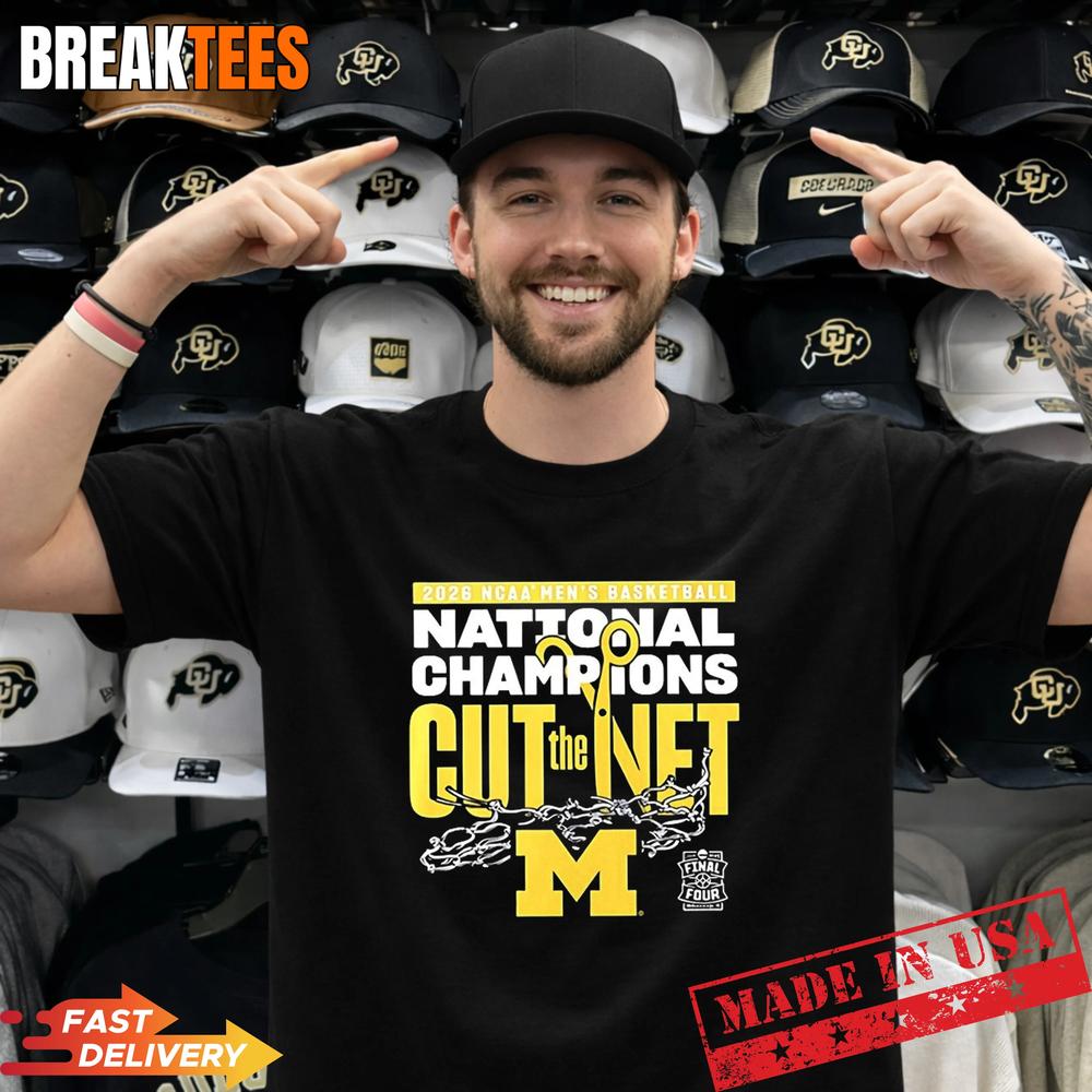 Michigan Wolverines 2026 NCAA Mens Basketball National Champions Cut The Net T-Shirt Unisex T-shirt, Sweatshirt, Hoodie, Long Sleeve Tee - T-Shirt, Sweatshirt, Hoodie
