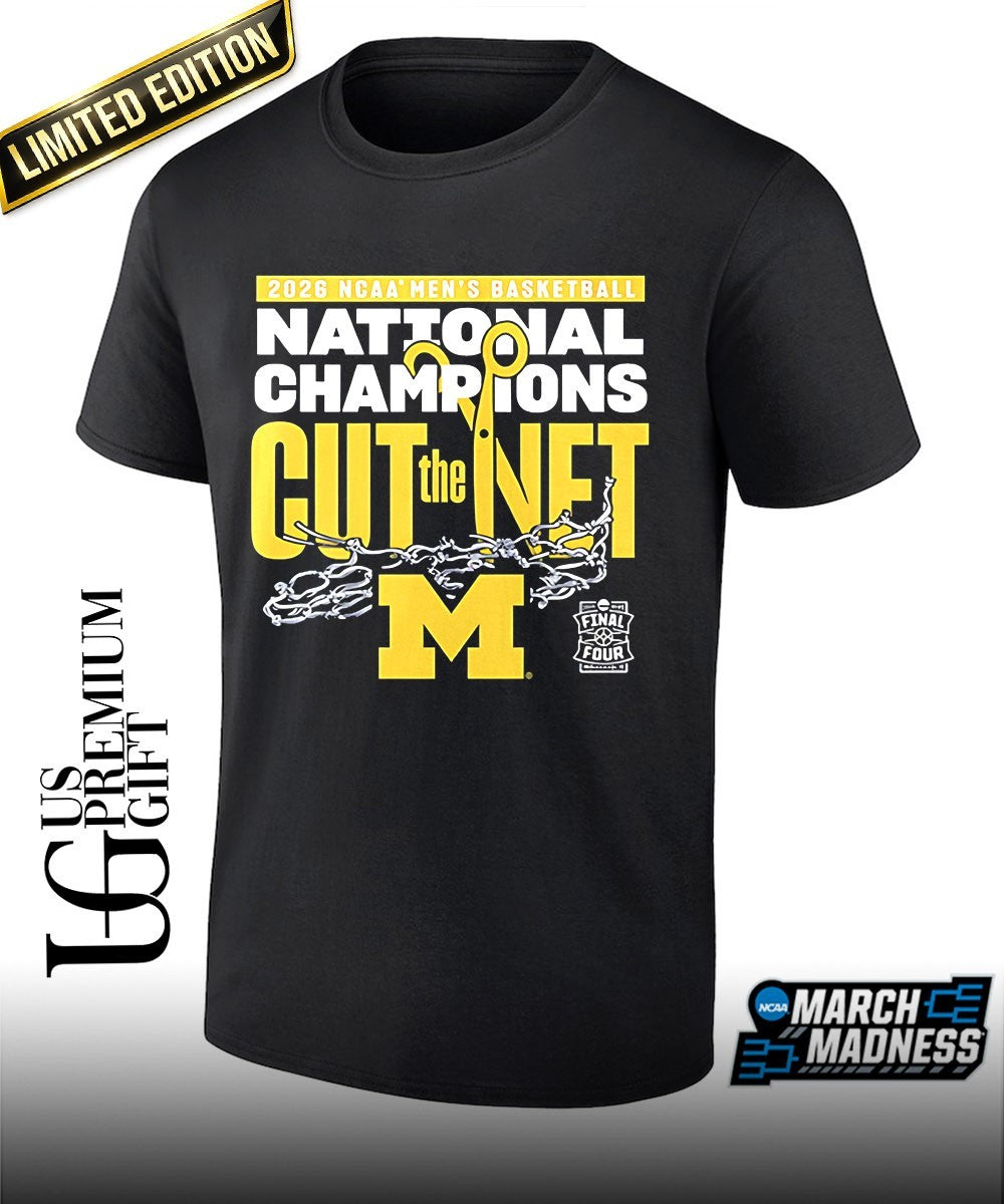 Michigan Wolverines 2026 NCAA Mens Basketball National Champions cut the net shirt Unisex T-shirt, Sweatshirt, Hoodie, Long Sleeve Tee - T-Shirt, Sweatshirt, Hoodie