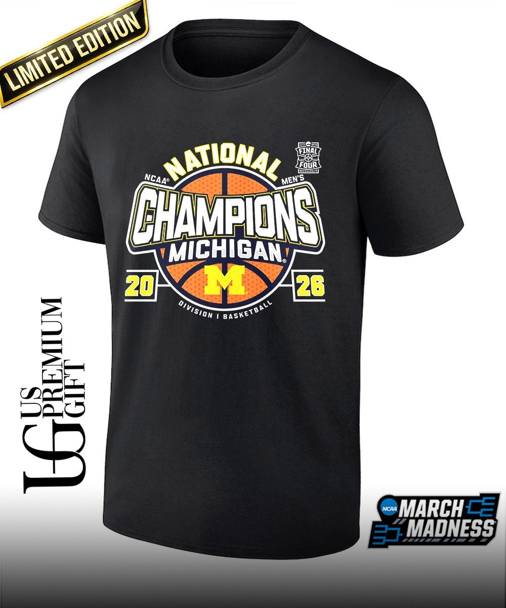 Michigan Wolverines 2026 NCAA Mens basketball National Champions T-shirt Unisex T-shirt, Sweatshirt, Hoodie, Long Sleeve Tee - T-Shirt, Sweatshirt, Hoodie