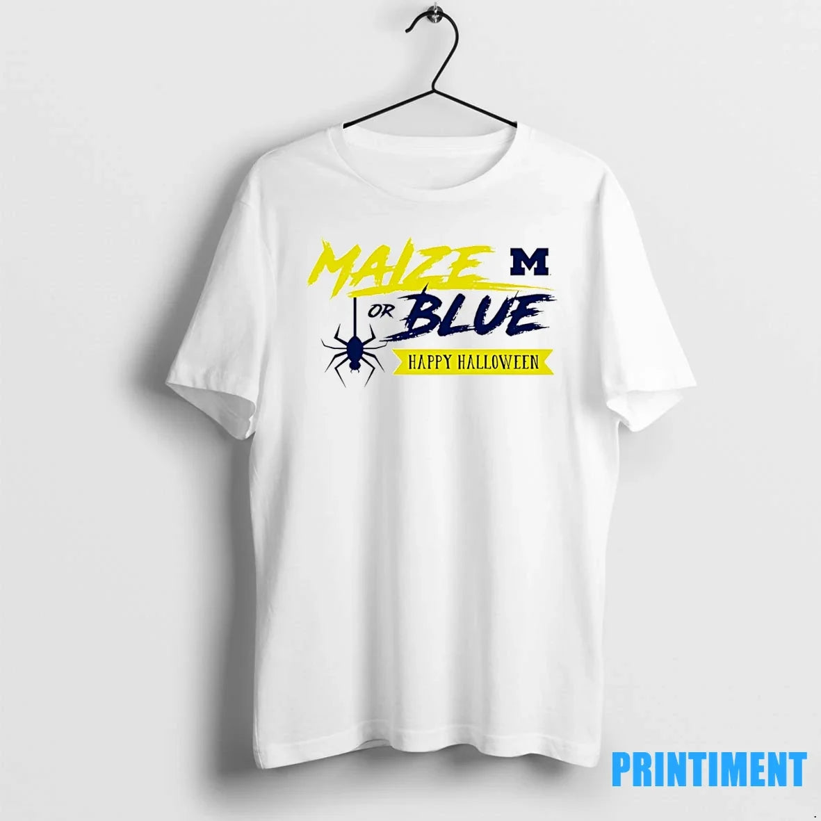 Michigan Wolverines Maize Or Blue Spider Halloween Tshirts Sweater Unisex T-shirt, Sweatshirt, Hoodie, Long Sleeve Tee - T-Shirt, Sweatshirt, Hoodie