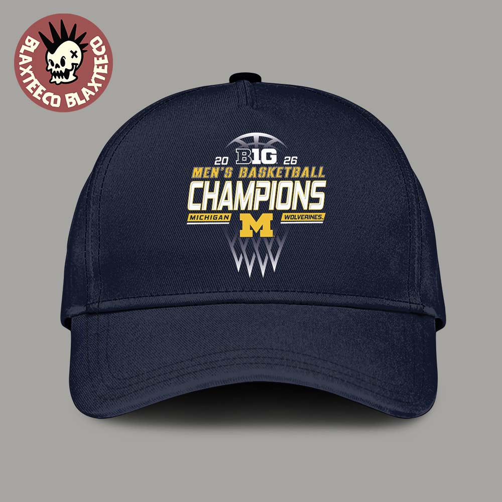 Michigan Wolverines Mens Basketball 2026 Big Ten Regular Season Champions Locker Room Navy Cap Hat Snapback - T-Shirt, Sweatshirt, Hoodie