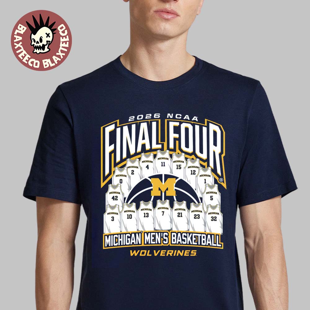 Michigan Wolverines Mens Basketball 2026 NCAA Final Four Jersey Madness T-Shirt Unisex T-shirt, Sweatshirt, Hoodie, Long Sleeve Tee - T-Shirt, Sweatshirt, Hoodie