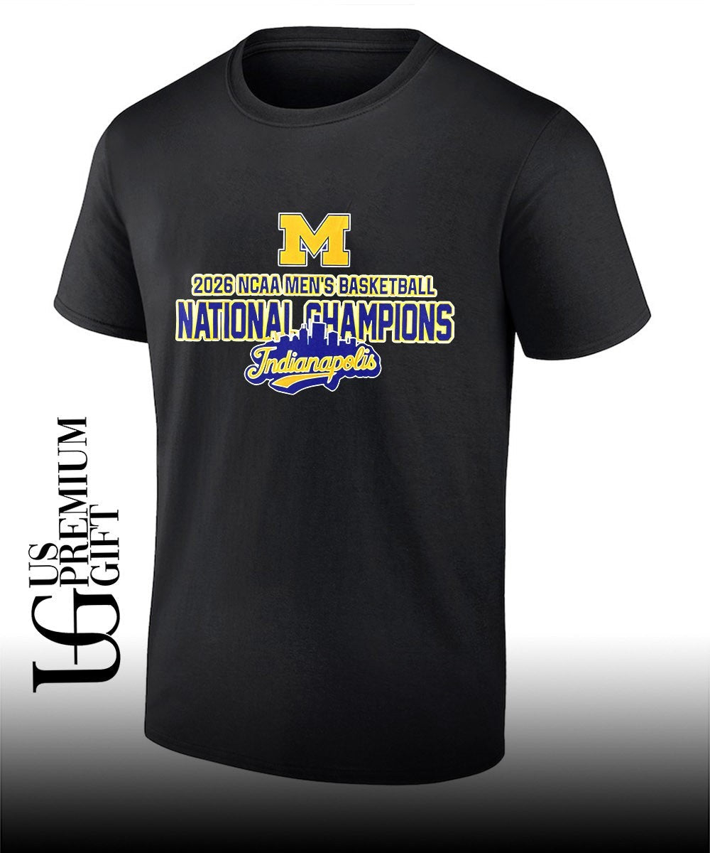 Michigan Wolverines Mens Basketball 2026 National Champions Indianapolis shirt Unisex T-shirt, Sweatshirt, Hoodie, Long Sleeve Tee - T-Shirt, Sweatshirt, Hoodie