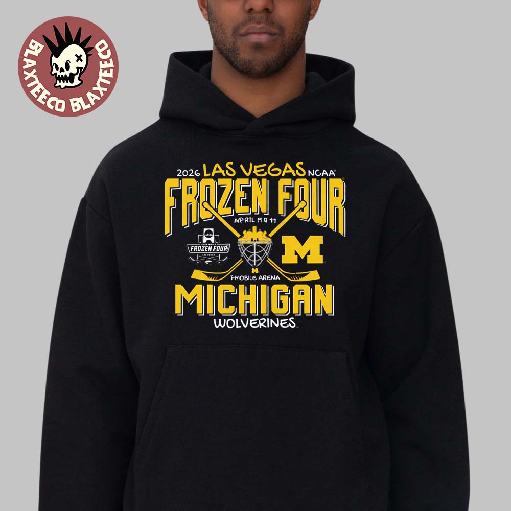 Michigan Wolverines Mens Hockey 2026 NCAA Frozen Four Vegas Hockey Mask Hoodie Unisex T-shirt, Sweatshirt, Hoodie, Long Sleeve Tee - T-Shirt, Sweatshirt, Hoodie