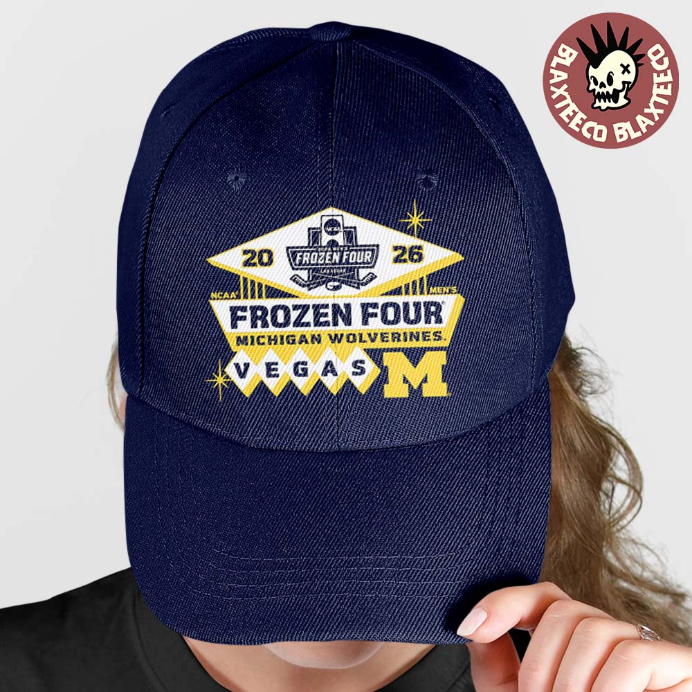 Michigan Wolverines Mens Hockey 2026 NCAA Frozen Four Vegas Logo Cap Hat Snapback Unisex T-shirt, Sweatshirt, Hoodie, Long Sleeve Tee - T-Shirt, Sweatshirt, Hoodie