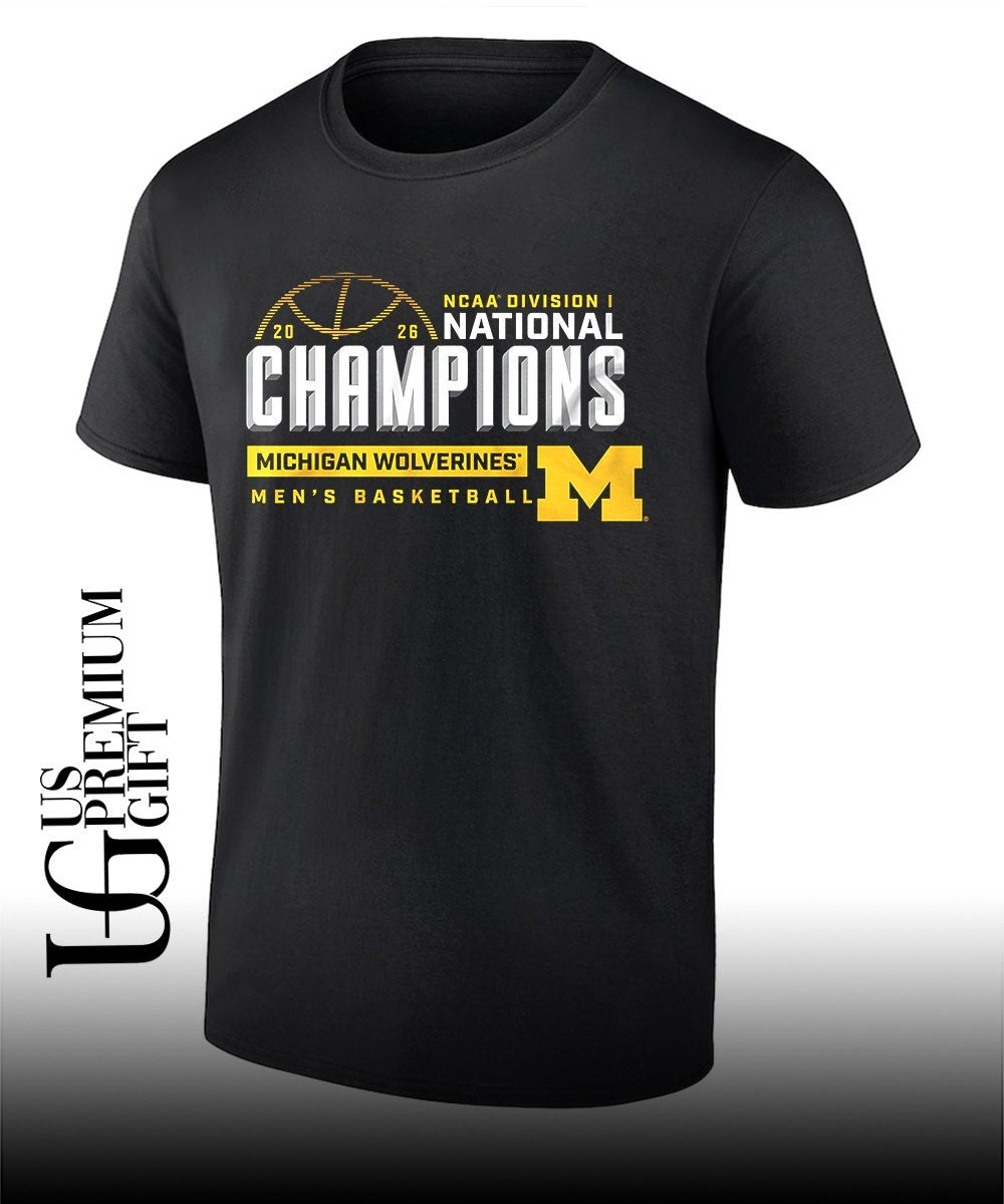 Michigan Wolverines NCAA Division I National Champions Mens Basketball 2026 celebrating graphic shirt - T-Shirt, Sweatshirt, Hoodie