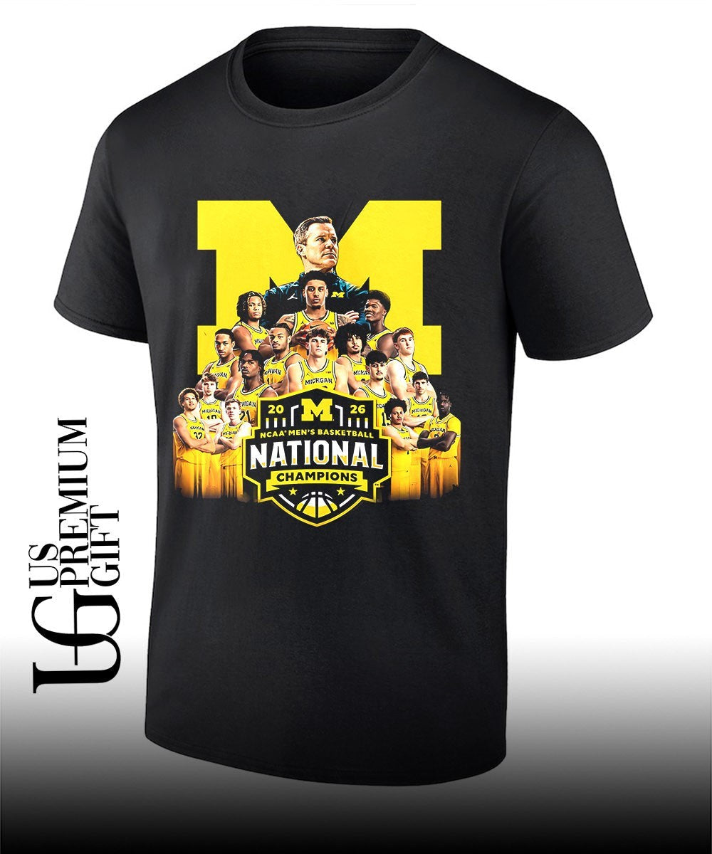 Michigan Wolverines NCAA Mens Basketball National Champions 2026 shirt Unisex T-shirt, Sweatshirt, Hoodie, Long Sleeve Tee - T-Shirt, Sweatshirt, Hoodie