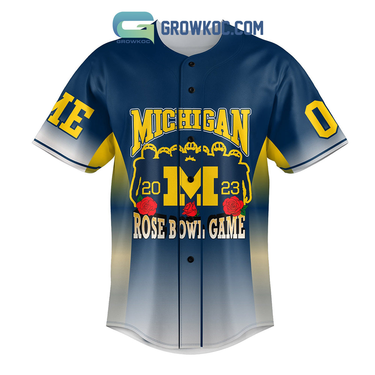 Michigan Wolverines Undefeated 2023 Perfect Season Personalized Baseball Jersey baseball jersey product view 2