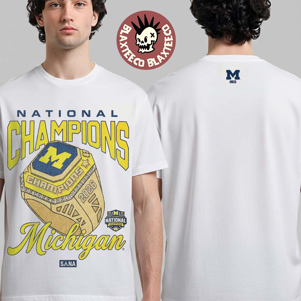 Michigan Wolverines X SANA 2026 NCAA Mens Basketball National Champions Ring T-Shirt Unisex T-shirt, Sweatshirt, Hoodie, Long Sleeve Tee - T-Shirt, Sweatshirt, Hoodie