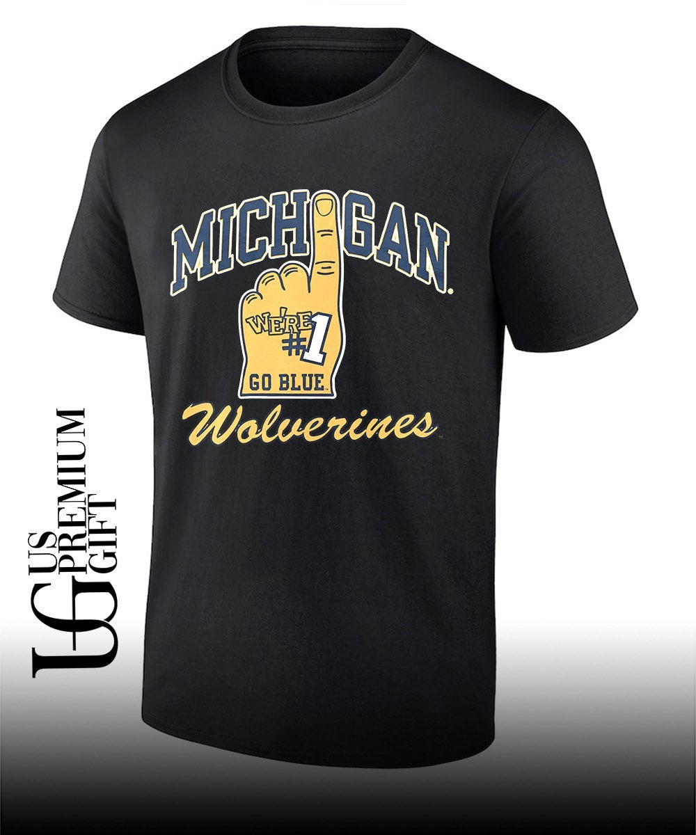 Michigan Wolverines number one hand shirt Unisex T-shirt, Sweatshirt, Hoodie, Long Sleeve Tee - T-Shirt, Sweatshirt, Hoodie