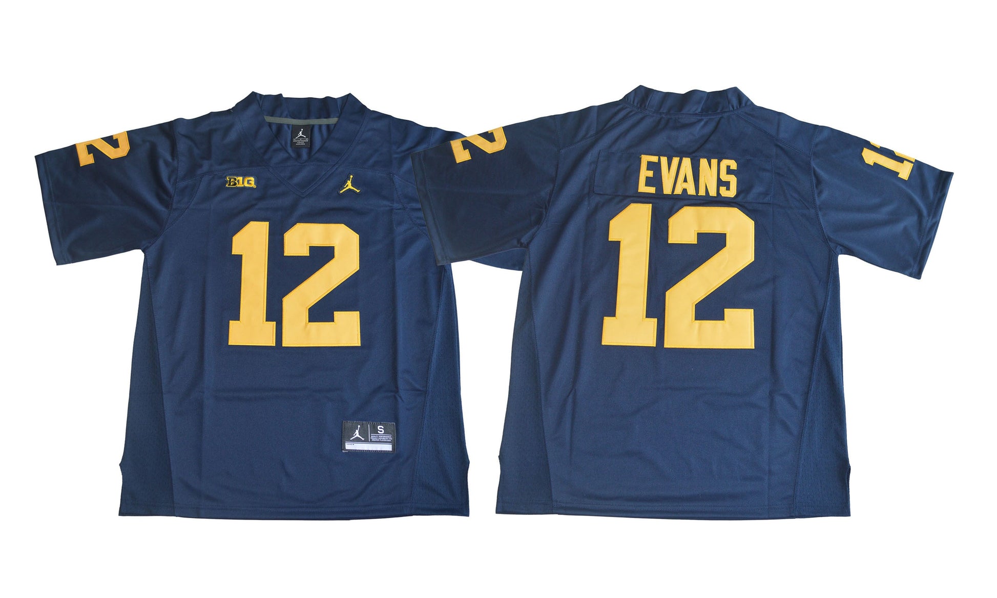 Michigan 12 Evens Navy College Football Jersey football jersey product view 1