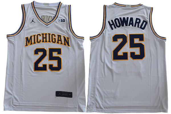Michigan 25 White College Football Jersey football jersey product view 1