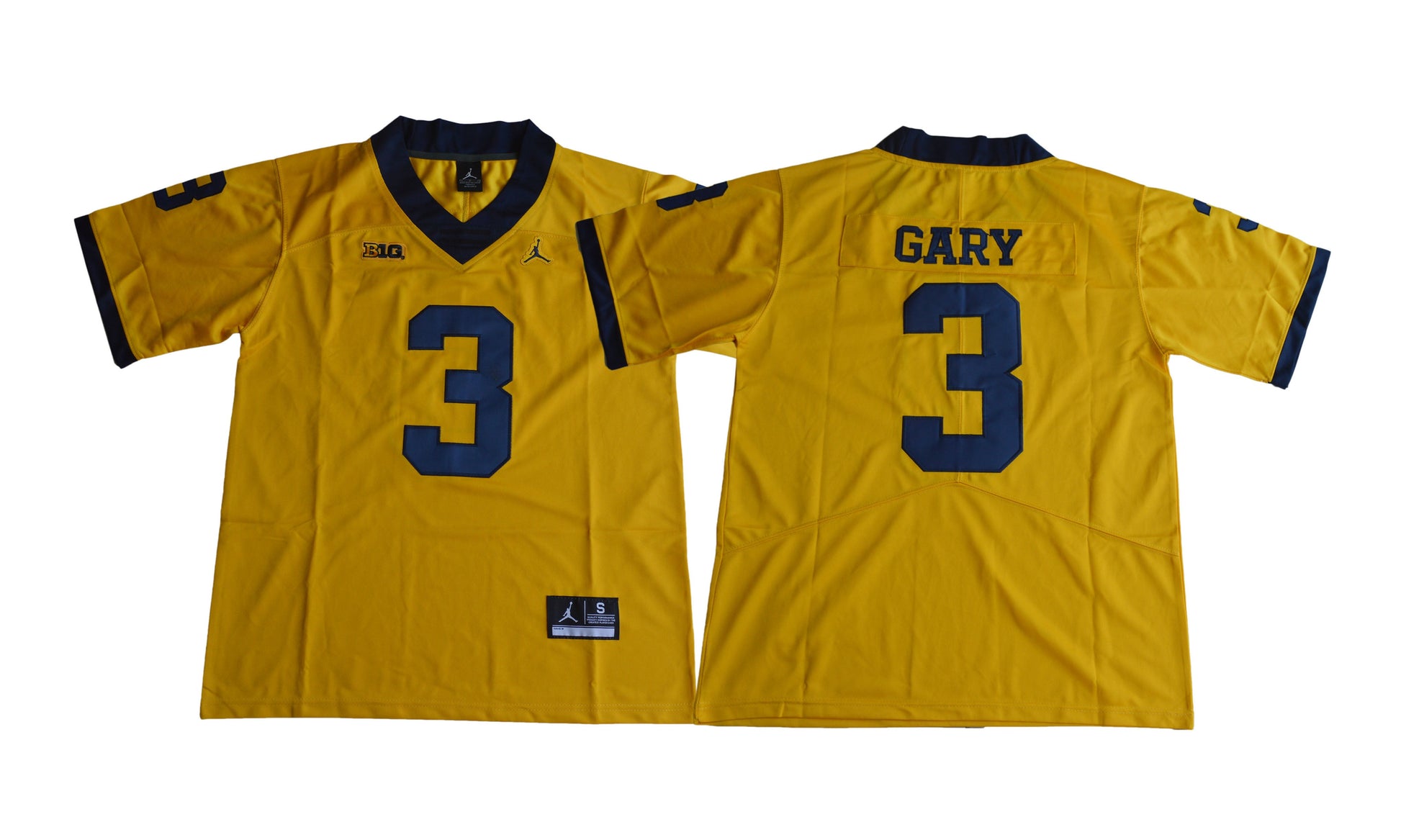 Michigan 3 Gary Yellow College Football Jersey football jersey product view 1