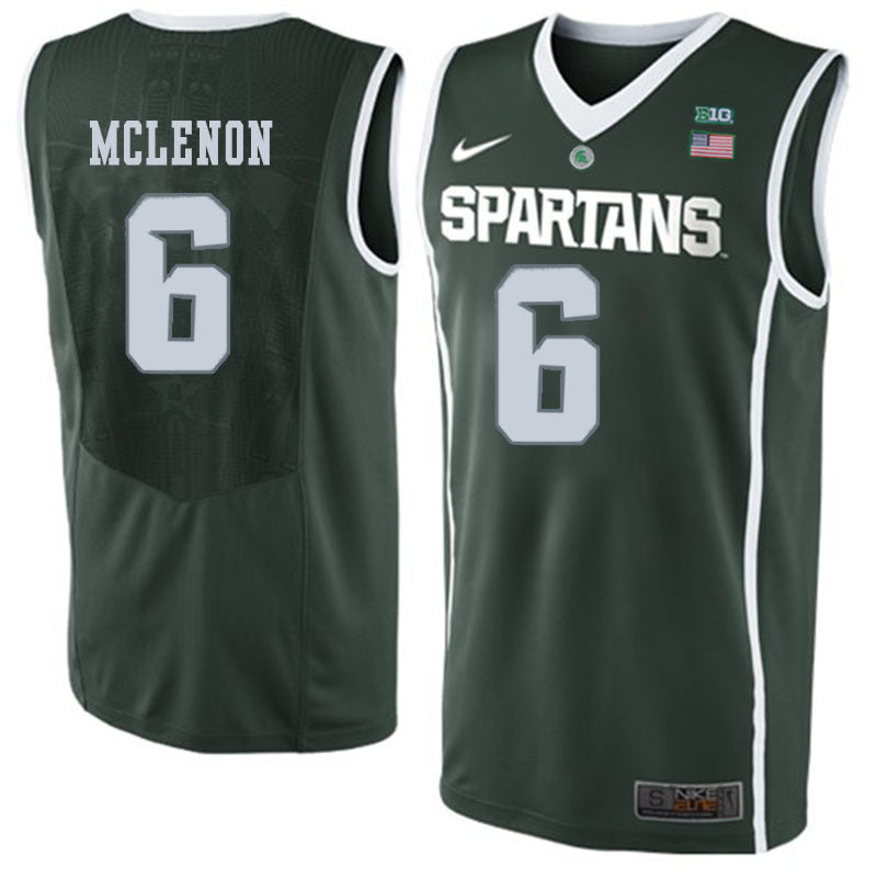Michigan State MCLENON 6 Dark Green College Football Jersey football jersey product view 1