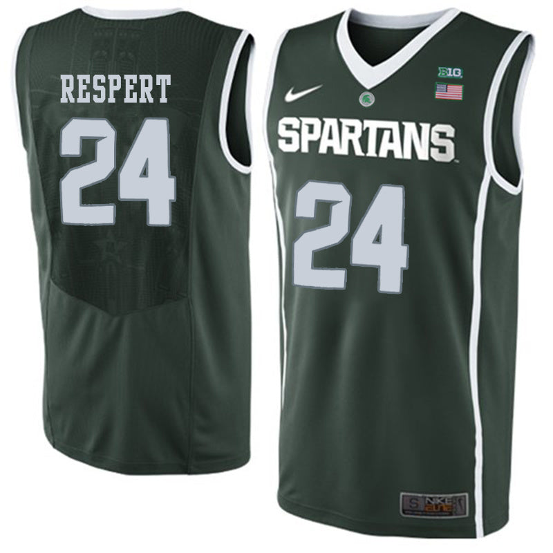 Michigan State RESPERT 24 Dark Green College Football Jersey football jersey product view 1
