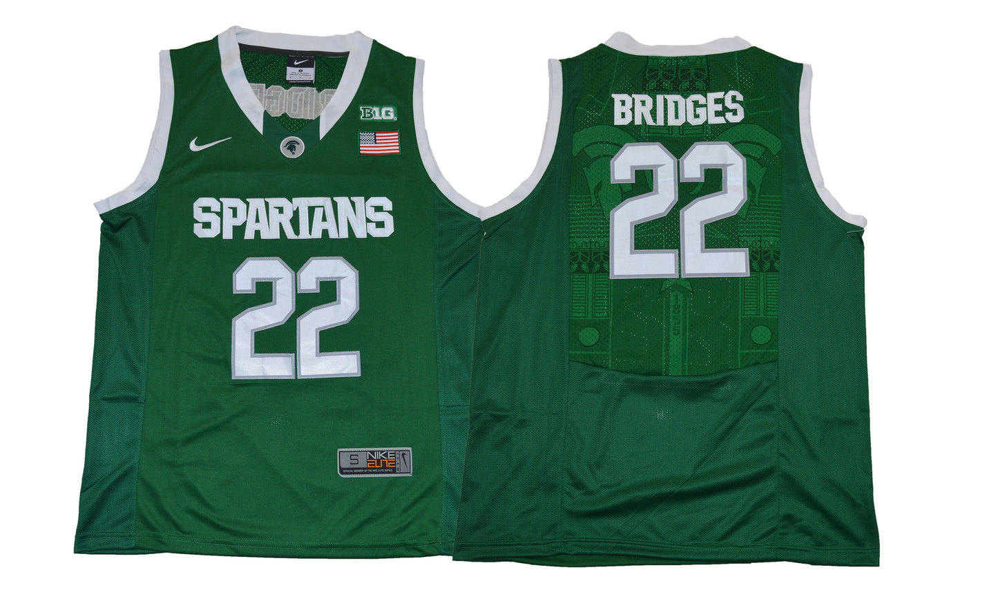 Michigan State Spartans 22 Dark Green College Football Jersey football jersey product view 1