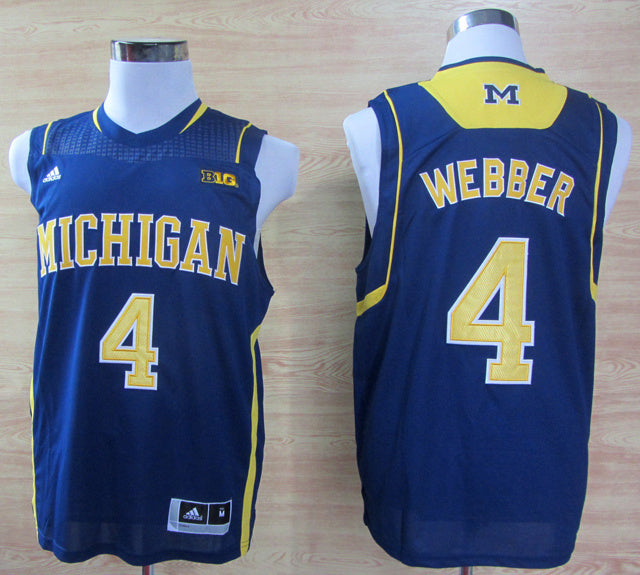Michigan Wolverines 4 Webber blue College Football Jersey football jersey product view 1