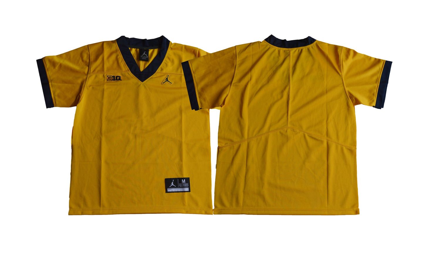 Michigan Wolverines Youth Blank Yellow College Football Jersey football jersey product view 1