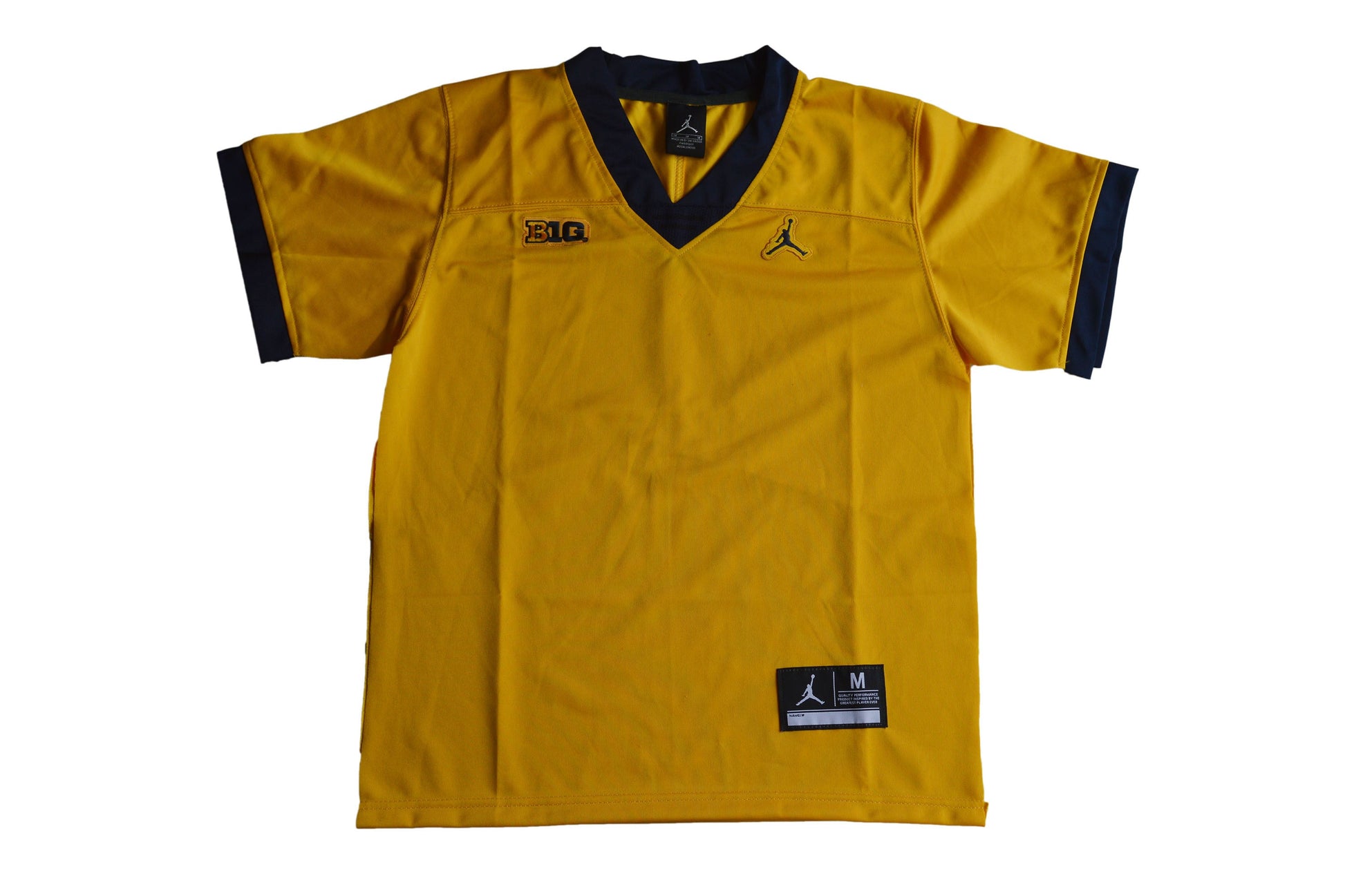 Michigan Wolverines Youth Blank Yellow Front College Football Jersey football jersey product view 1
