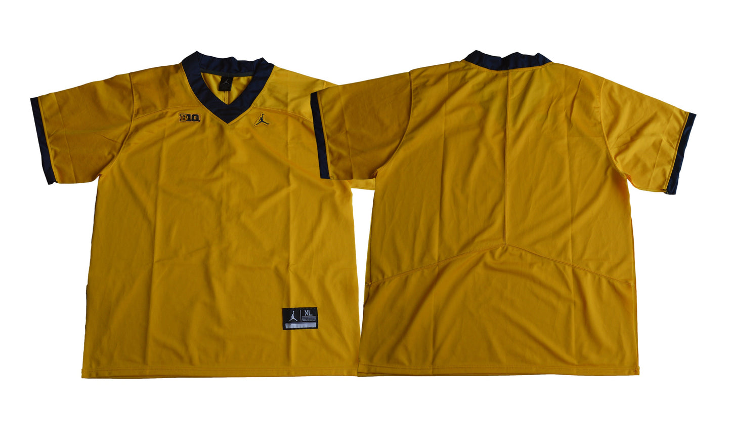Michigan Yellow College Football Jersey football jersey product view 1