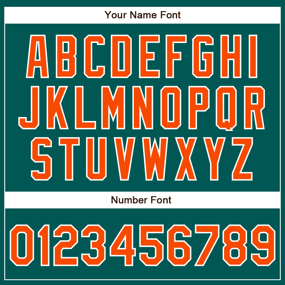 Custom Midnight Green Orange-White Authentic Baseball Jersey baseball jersey product view 5