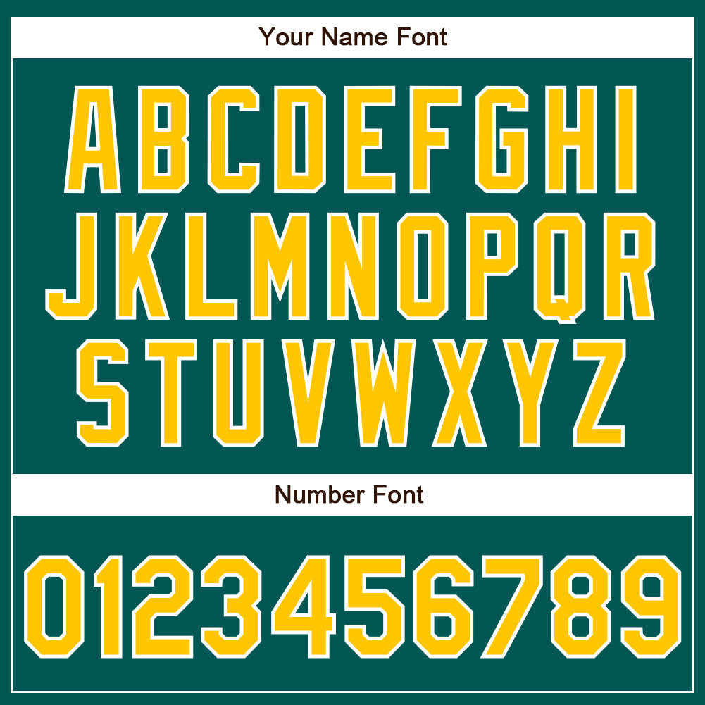 Custom Midnight Green Yellow-White Authentic Baseball Jersey baseball jersey product view 5