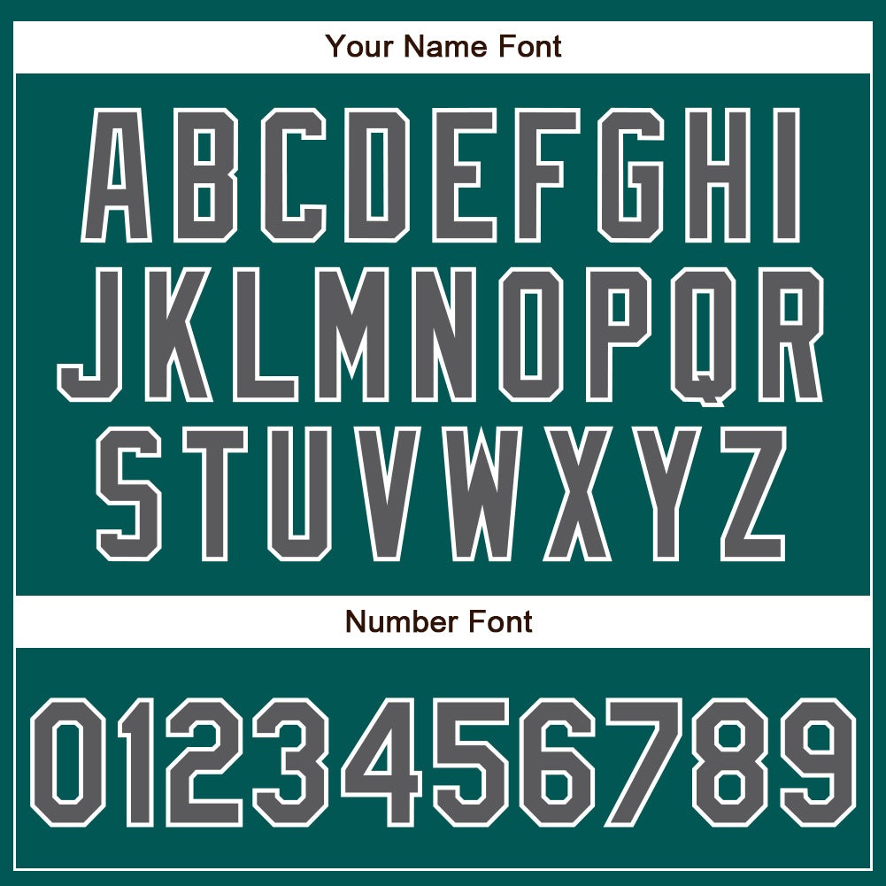 Custom Midnight Green Steel Gray-White Authentic Baseball Jersey baseball jersey product view 5