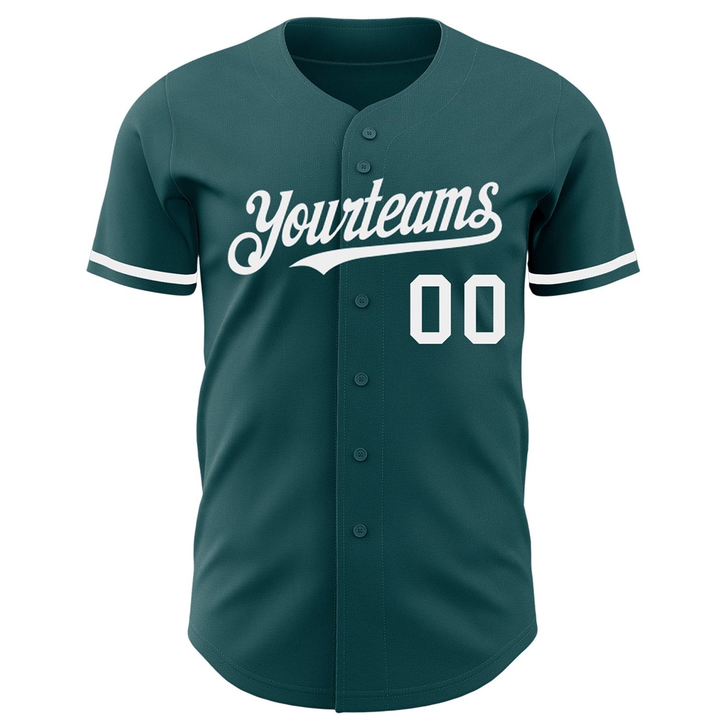 Custom Midnight Green White Authentic Baseball Jersey baseball jersey product view 2