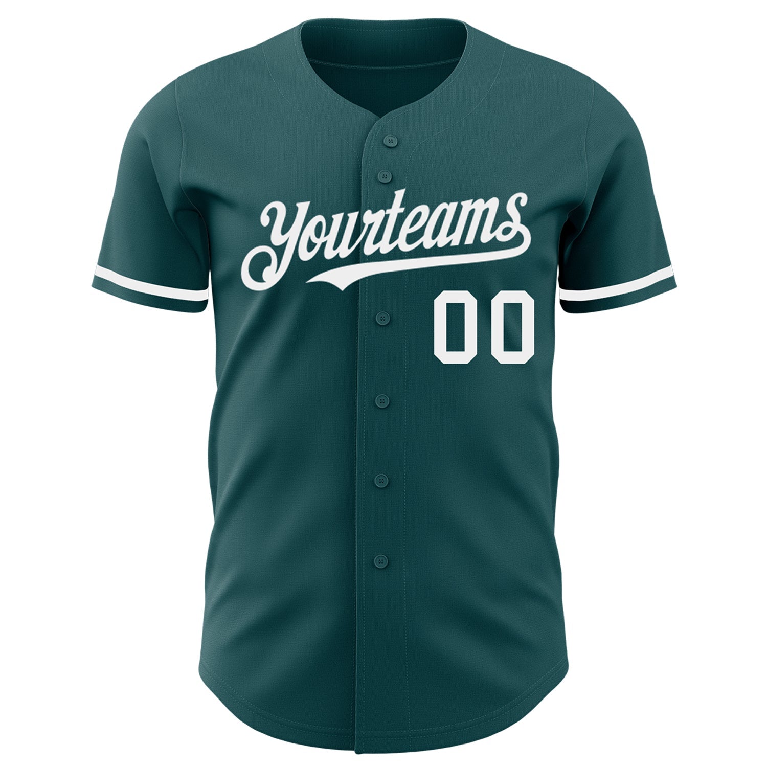Custom Midnight Green White Authentic Baseball Jersey baseball jersey product view 2