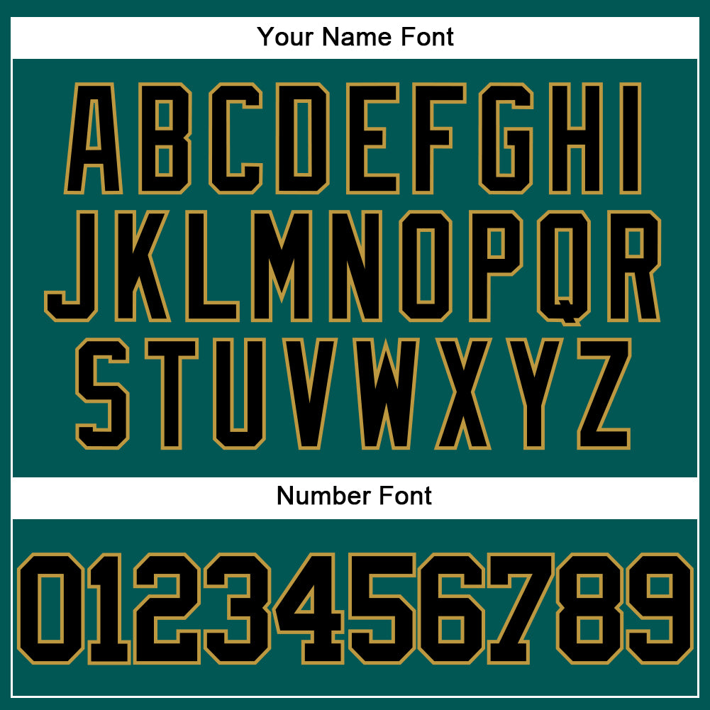 Custom Midnight Green Black-Old Gold Authentic Baseball Jersey baseball jersey product view 5