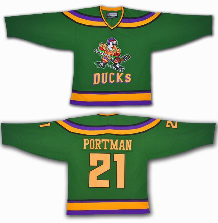 Mighty Ducks #21 Dean Portman College Football Jersey football jersey product view 1