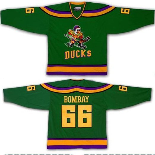 Mighty Ducks #66 Gordon Bombay College Football Jersey football jersey product view 1