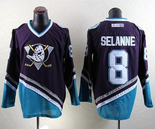 Mighty Ducks #8 Teemu Selanne College Football Jersey football jersey product view 1