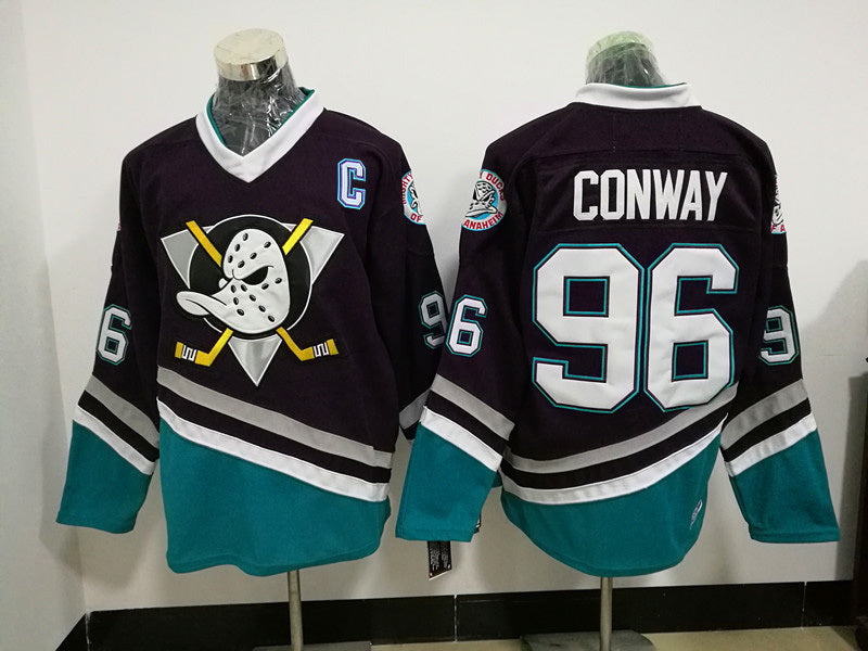 Mighty Ducks #96 Charlie Conway Style 1 College Football Jersey football jersey product view 1