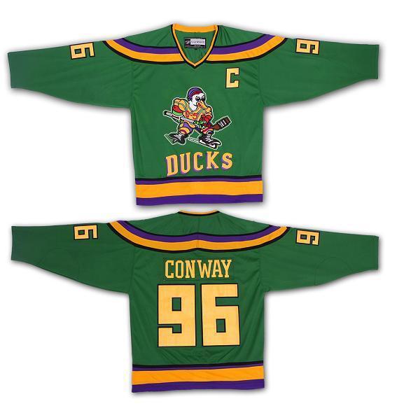 Mighty Ducks #96 Charlie Conway Style 2 College Football Jersey football jersey product view 1