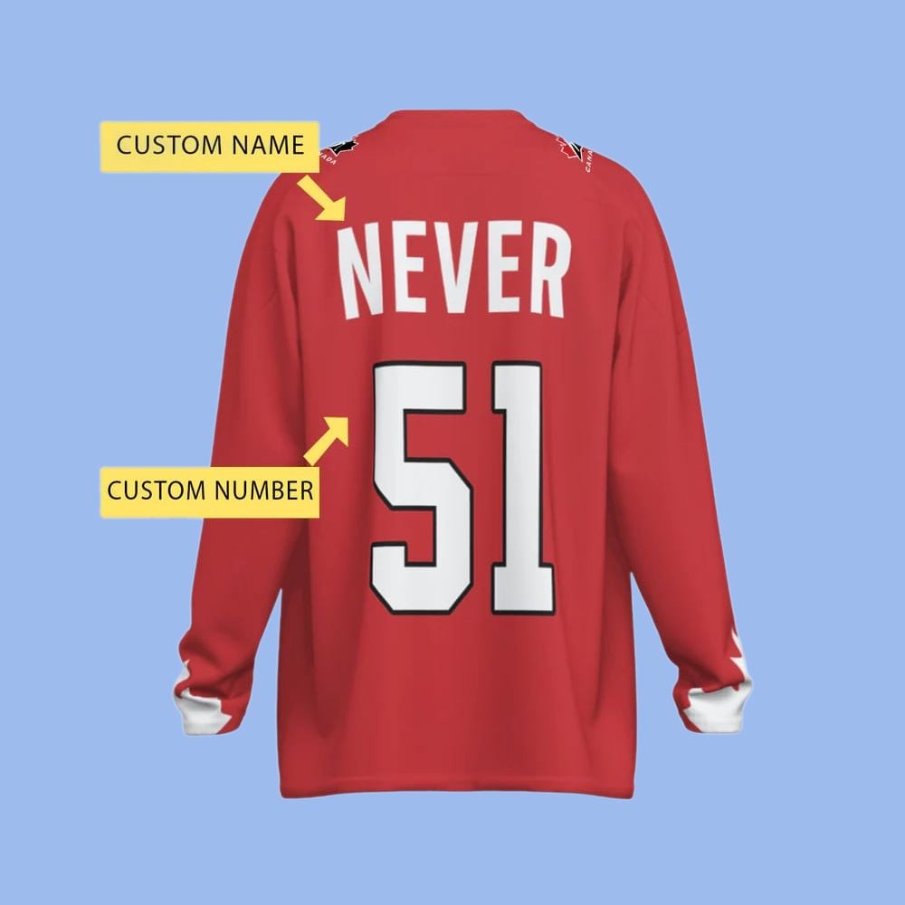 Mike Myers Wearing Canada Never 51 Hockey Jersey - Grishko.com hockey jersey product view 3