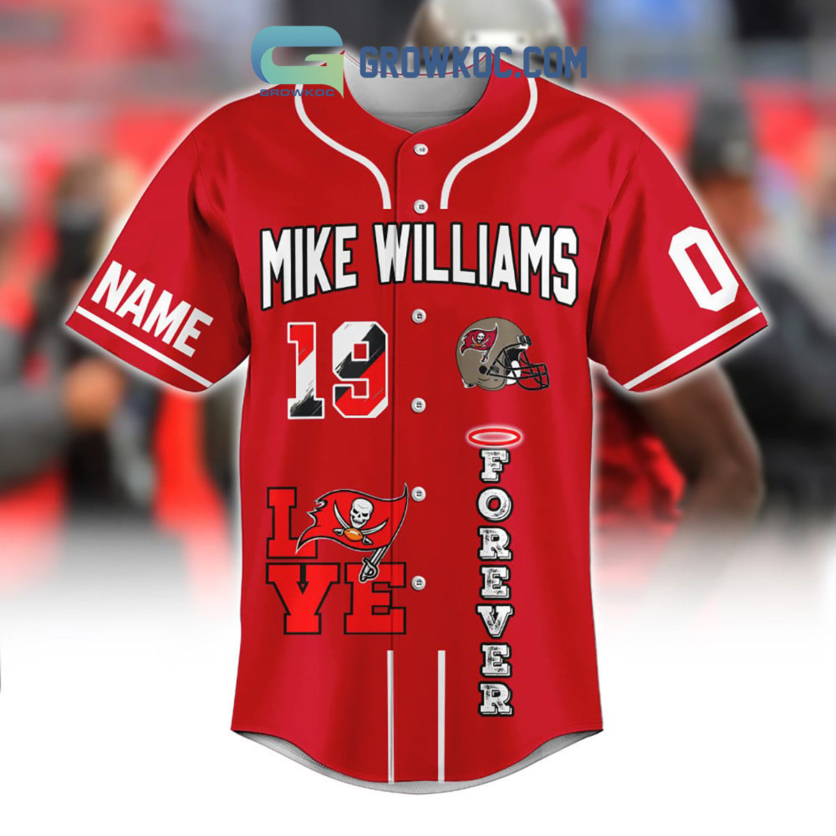 Mike Williams Forever Love Tampa Bay Buccaneers Personalized Baseball Jersey baseball jersey product view 3