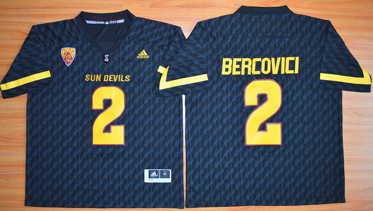 Mike Bercovici 2 black College Football Jersey football jersey product view 1