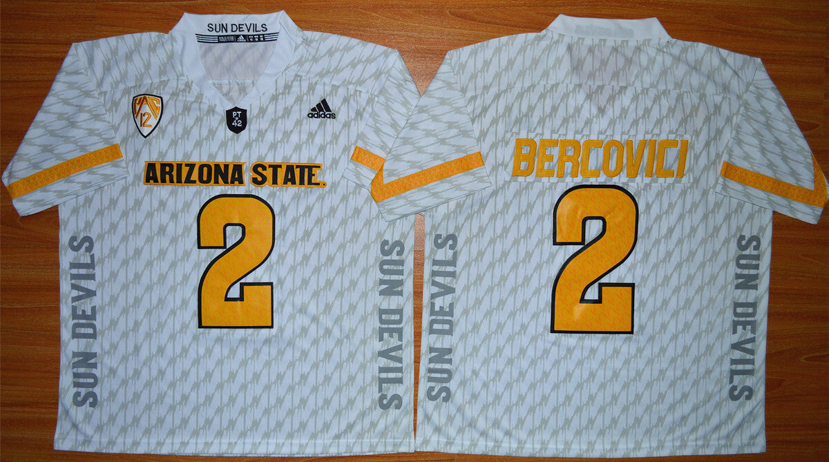 Mike Bercovici 2 white College Football Jersey football jersey product view 1