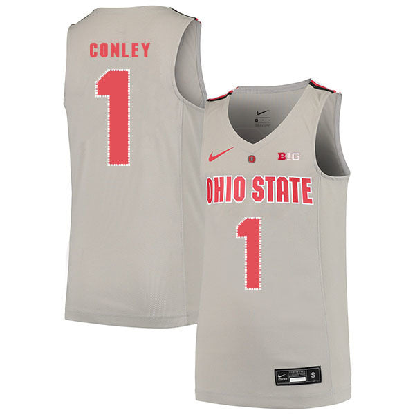 Mike Conley 1 Gray College Football Jersey football jersey product view 1