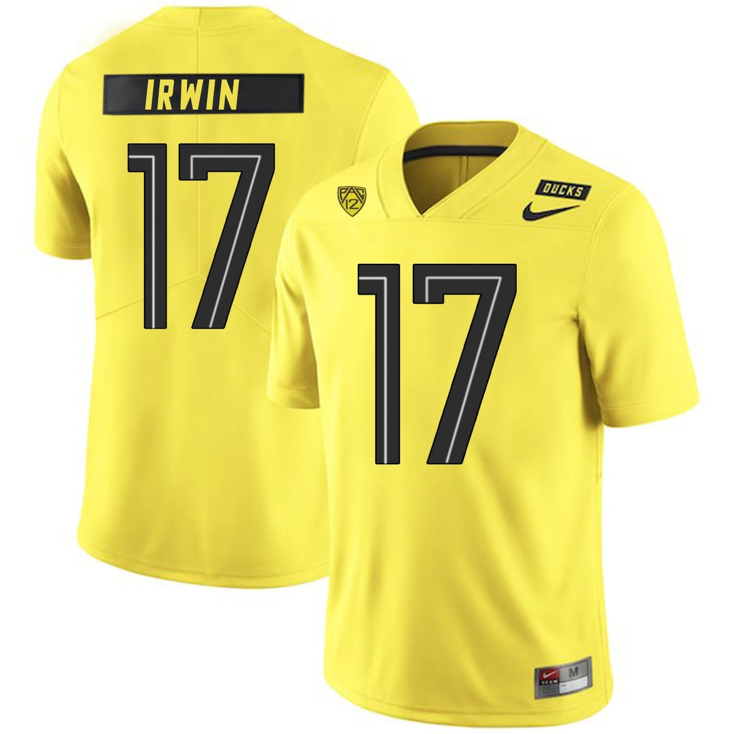 Mike Irwin 17 Yellow College Football Jersey football jersey product view 1